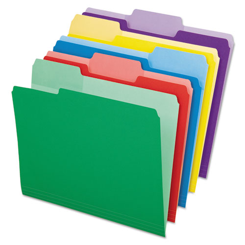 File Folders With Erasable Tabs, 1/3-cut Tabs: Assorted, Letter Size, Assorted Colors, 30/pack