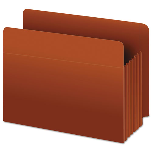 Heavy-duty End Tab File Pockets, 3.5" Expansion, Legal Size, Red Fiber, 10/box
