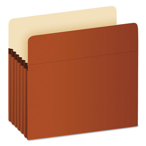Pocket File, 5.25" Expansion, Letter Size, Red Fiber
