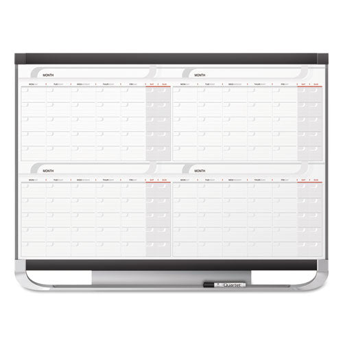 Prestige 2 Magnetic Total Erase Four-month Calendar, 36 X 24, White Surface, Graphite Fiberboard/plastic Frame