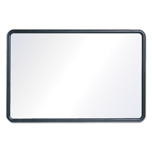 Contour Dry Erase Board, 48 X 36, Melamine White Surface, Black Plastic Frame