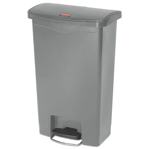 Streamline Resin Step-on Container, Front Step Style, 13 Gal, Polyethylene, Gray