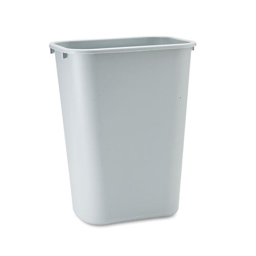 Deskside Plastic Wastebasket, 10.25 Gal, Plastic, Gray