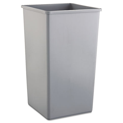 Untouchable Square Waste Receptacle, 50 Gal, Plastic, Gray