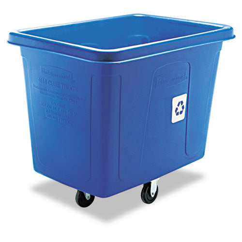 Recycling Cube Truck, 120 Gal, 500 Lb Capacity, Polyethylene, Blue