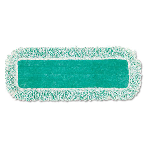 Dust Pad With Fringe, Microfiber, 18" Long, Green, 6/carton