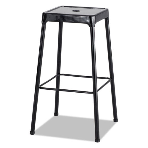 Bar-height Steel Stool, Backless, Supports Up To 250 Lb, 29" Seat Height, Black