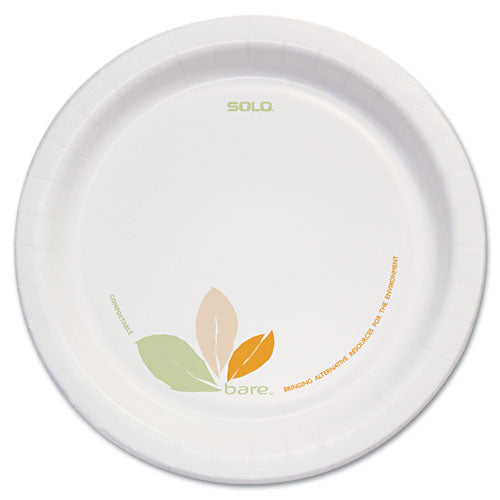 Bare Eco-forward Paper Dinnerware Perfect Pak, Plate, 8.5" Dia, Green/tan, 125/pack, 2 Packs/carton
