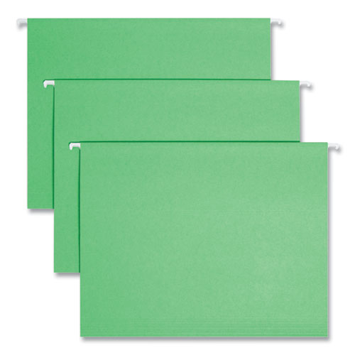 Colored Hanging File Folders With 1/5 Cut Tabs, Letter Size, 1/5-cut Tabs, Green, 25/box