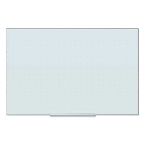 Floating Glass Ghost Grid Dry Erase Board, 35 X 23, White
