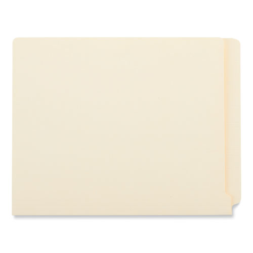 Deluxe Reinforced End Tab Folders, 9" High Front, Straight Tabs, Letter Size,0.75" Expansion, Manila, 100/box
