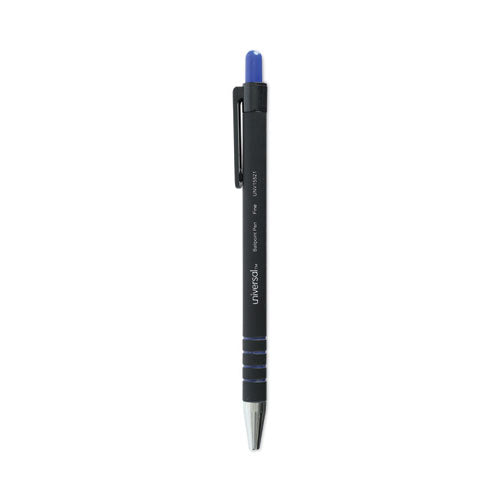 Ballpoint Pen, Retractable, Fine 0.7 Mm, Blue Ink, Blue Barrel, Dozen