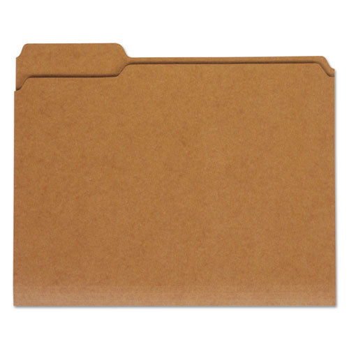Reinforced Kraft Top Tab File Folders, 1/3-cut Tabs: Assorted, Letter Size, 0.75" Expansion, Brown, 100/box