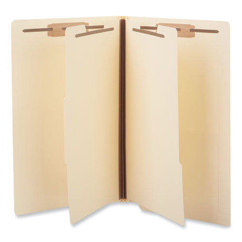 Six-section Manila End Tab Classification Folders, 2" Expansion, 2 Dividers, 6 Fasteners, Legal Size, Manila Exterior, 10/box