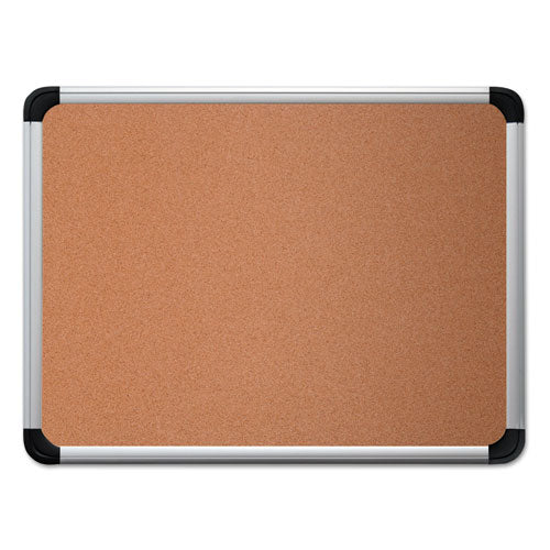 Cork Board With Aluminum Frame, 36 X 24, Tan Surface