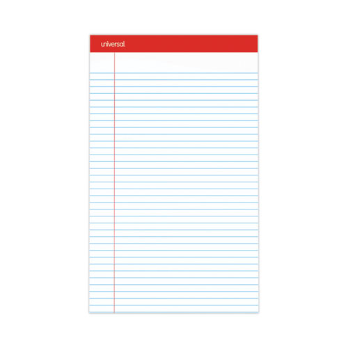 Perforated Ruled Writing Pads, Wide/legal Rule, Red Headband, 50 White 8.5 X 14 Sheets, Dozen