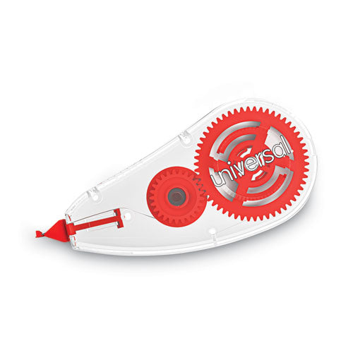 Correction Tape Dispenser, Non-refillable, Transparent Red Applicator, 0.2" X 315", 10/pack.