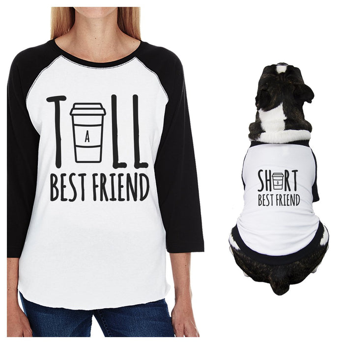 Tall Short Cup Small Dog and Mom Matching Outfits Raglan Tees Gifts