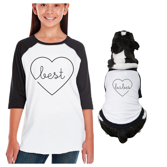 Best Babes Kid and Pet Matching Black And White Baseball Shirts