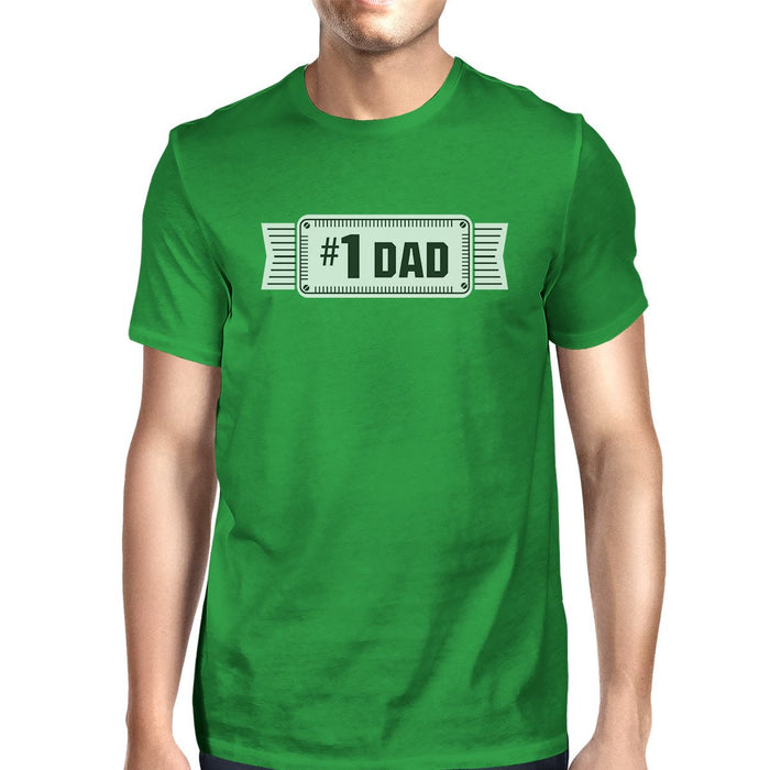 1 Dad Mens Green Funny Fathers Day Graphic Shirt Unique Dad Gifts