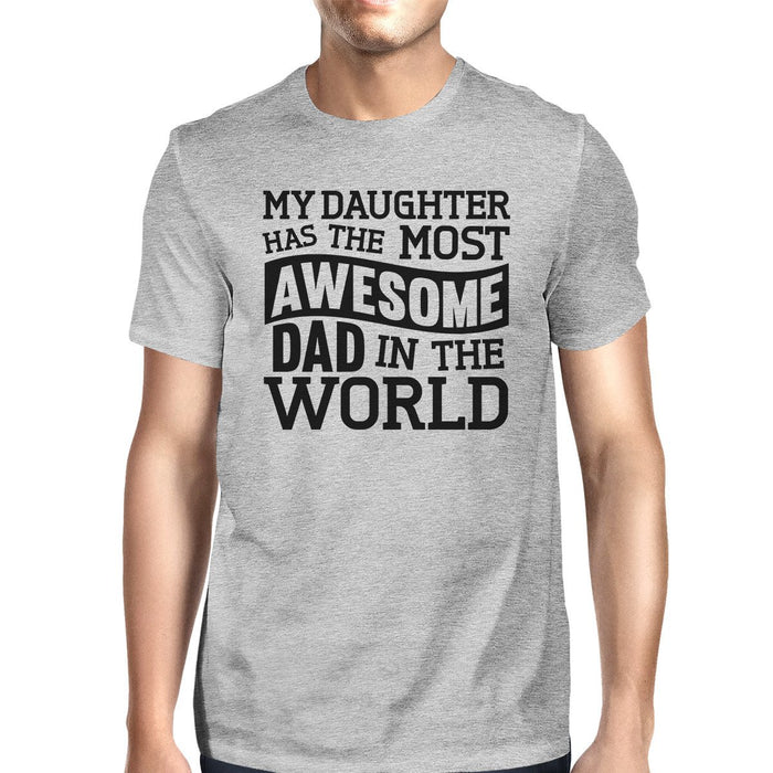 The Most Awesome Dad Men's Grey Short Sleeve Top Unique Dad Gifts