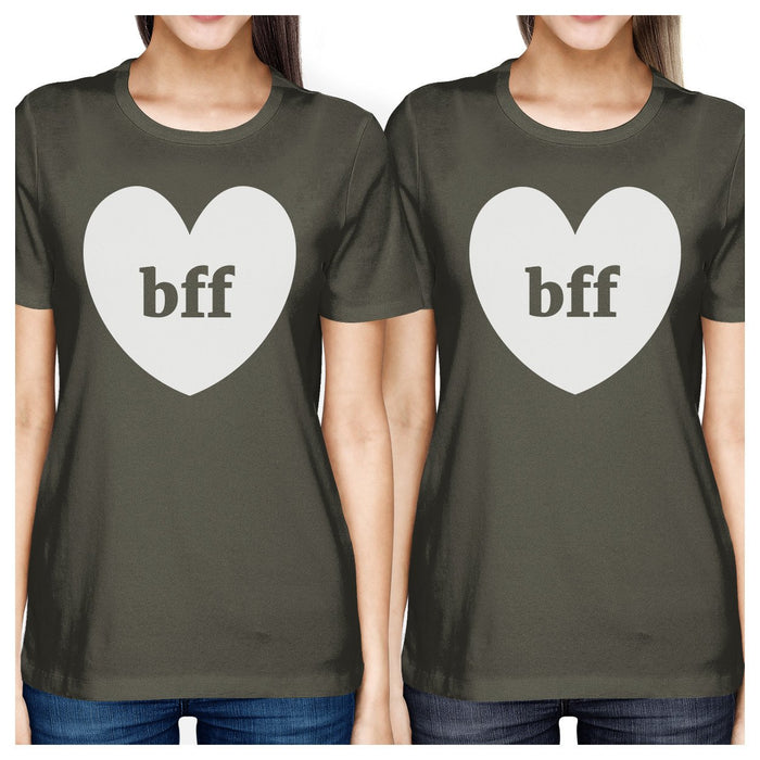 Bff Hearts BFF Matching Dark Grey Shirts