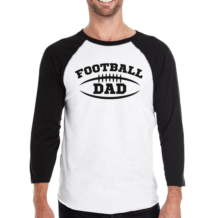 Football Dad Baseball 3/4 Sleeve Tee Funny Gift For Football Fans