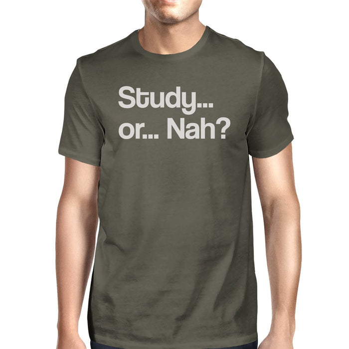 Study Or Nah Mens Dark Grey Shirt