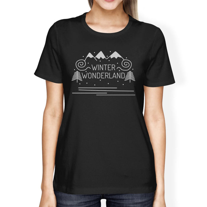 Winter Wonderland Womens Black Shirt