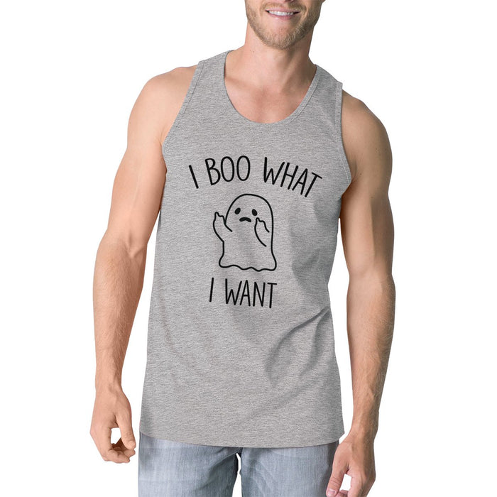 I Boo What I Want Ghost Mens Grey Tank Top