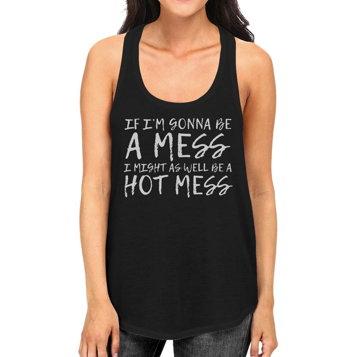 Hot Mess Womens Funny Graphic Tanks Gym Workout Tank Top Gift Ideas