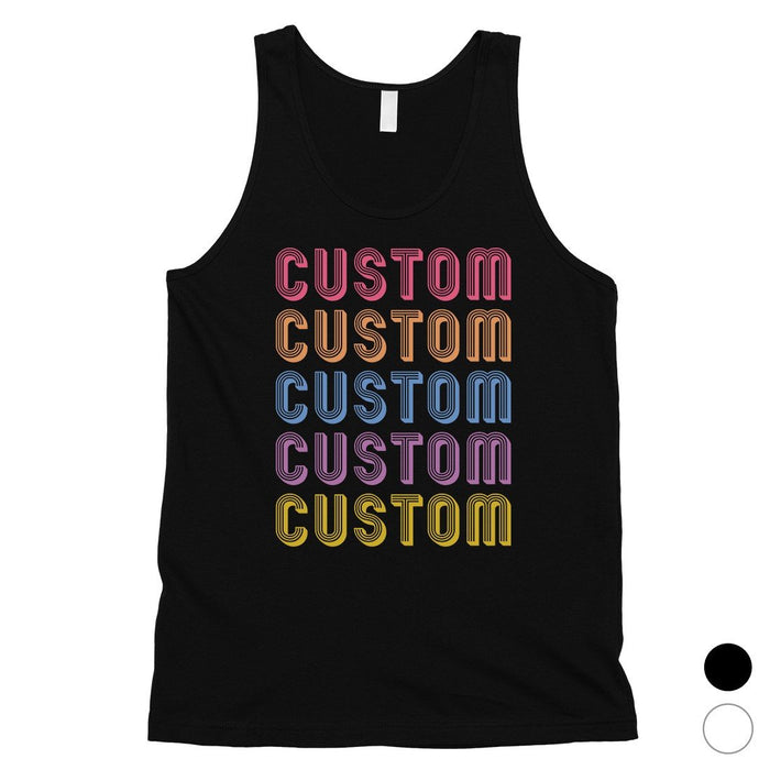 Colorful Multiline Text Fantastic Cool Mens Personalized Tank Tops