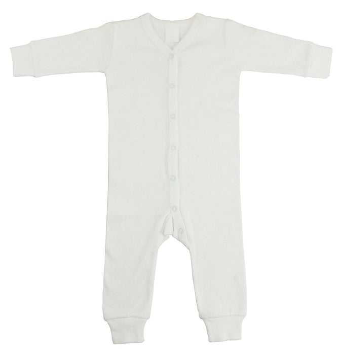 Interlock White Union Suit Long Johns.