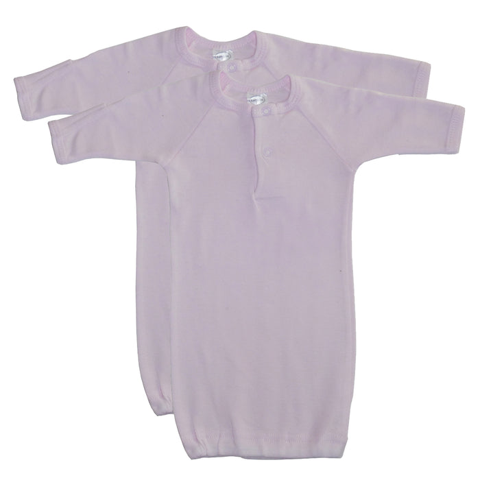 Preemie Solid Pink Gown - 2 Pack.