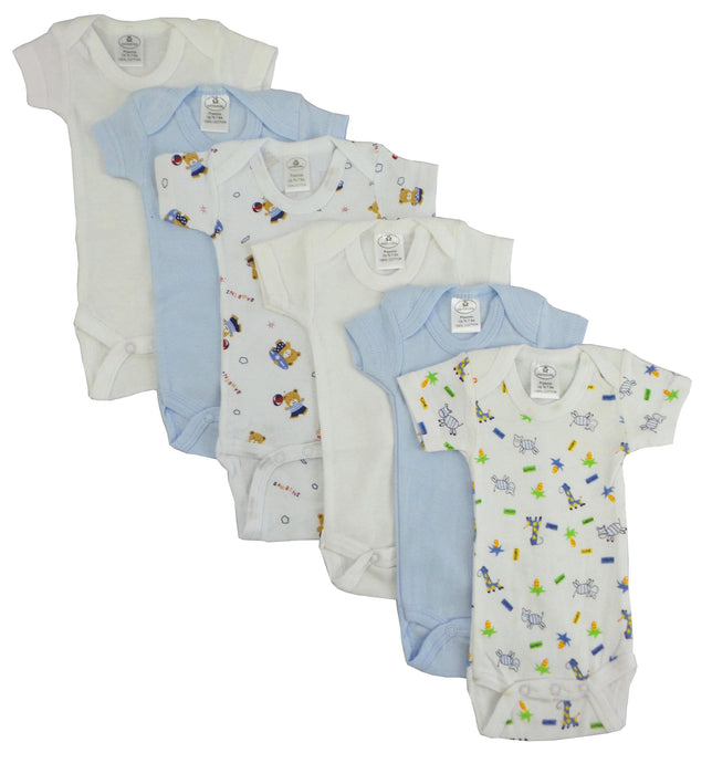 Preemie Boys Short Sleeve Printed 6 Pack.