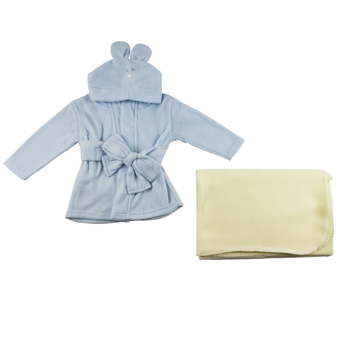 Fleece Robe And Blanket - 2 Pc Set
