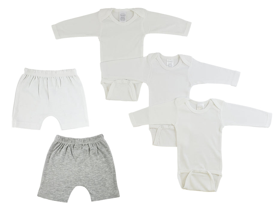Infant Long Sleeve Onezies And Shorts.