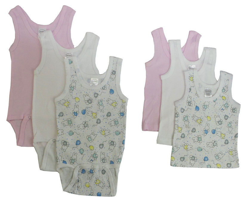 Girls Printed Tank Top Variety 6 Pack.