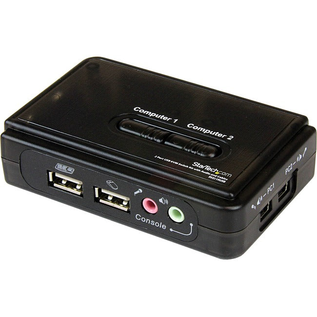 2 Port USB KVM Kit with Cables and Audio Switching - KVM - audio switch - USB - 2 ports - 1 local user