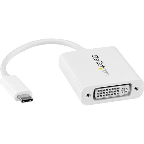 USB C to DVI Adapter - White - Thunderbolt 3 Compatible - 1920x1200 - USB-C to DVI Adapter for USB-C devices such as your 2018 iPad Pro - DVI-I Converter