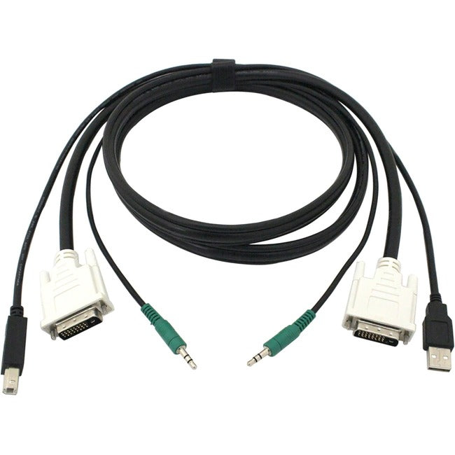 Black Box Secure DVI KVM Cable - USB A-B, 3.5mm Audio, 6-ft.