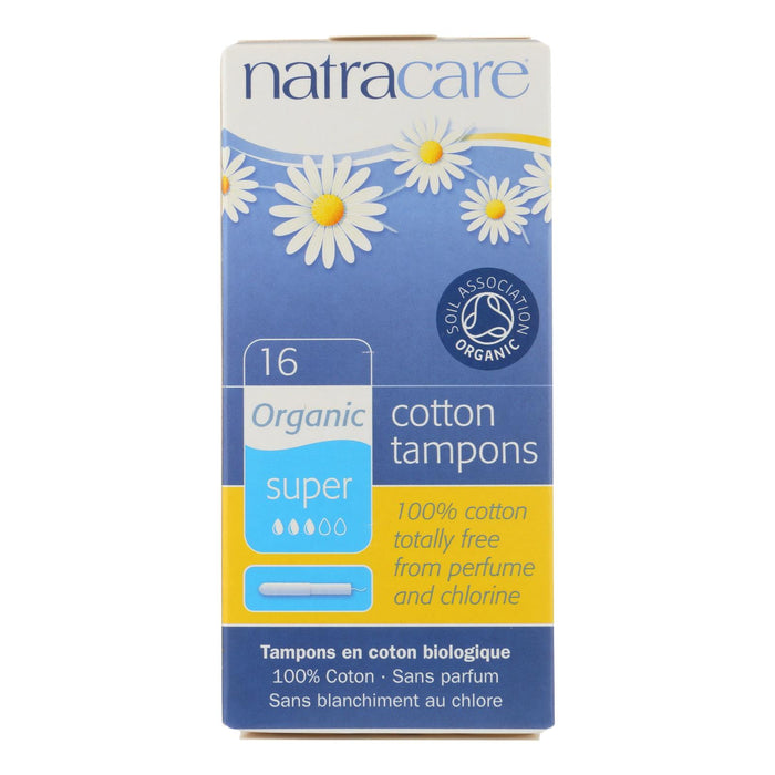 Natracare 100% Organic Cotton Tampons Super W/applicator - 16 Tampons.