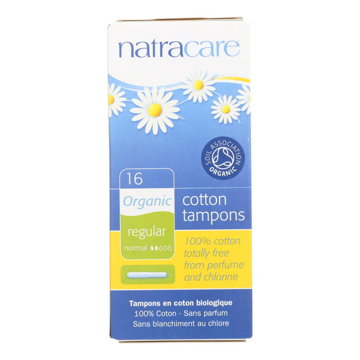 Natracare 100% Organic Cotton Tampons Regular W/ Applicator - 16 Tampons.