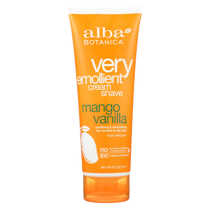 Alba Botanica - Very Emollient Cream Shave - Mango Vanilla - 8 Oz.