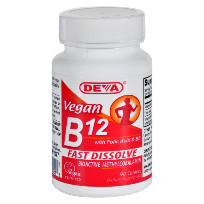 Deva Vegan Vitamins - B12 Sublingual - 90 Sublingual Tablets.