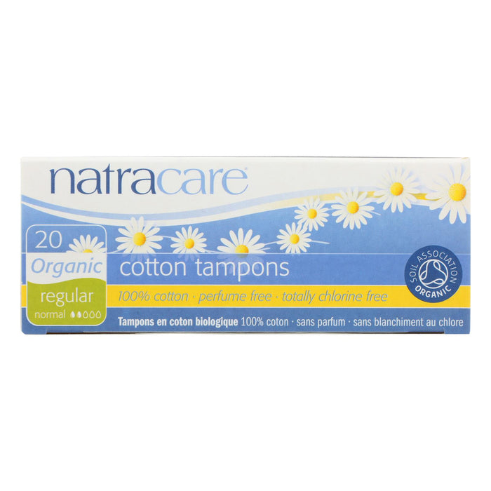 Natracare 100% Organic Cotton Tampons Regular - 20 Tampons.