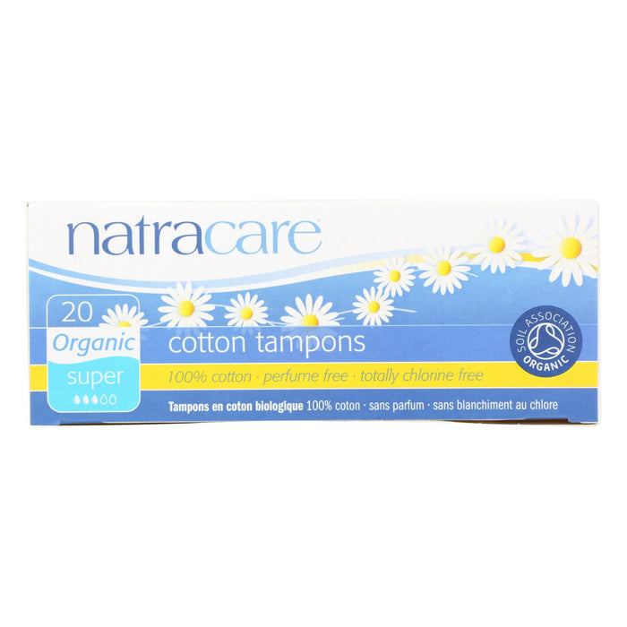 Natracare 100% Organic Cotton Tampons Super - 20 Tampons.