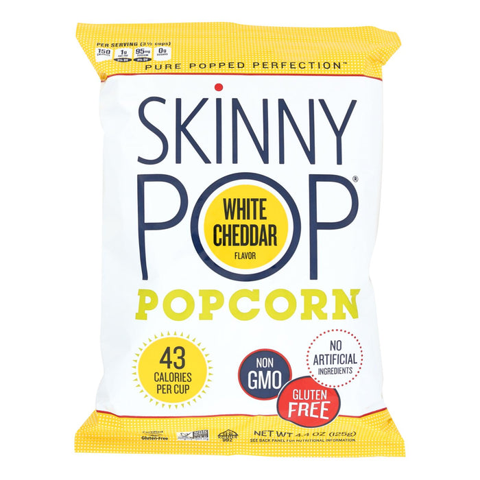 Skinnypop Popcorn Skinny Pop - White Cheddar - Case Of 12 - 4.4 Oz