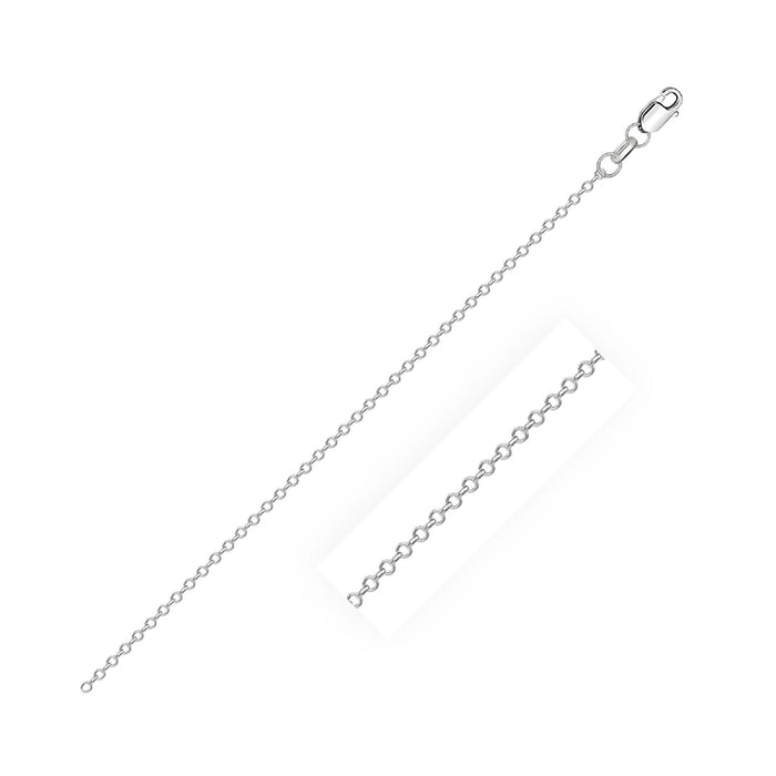14k White Cable Link Chain 0.8mm