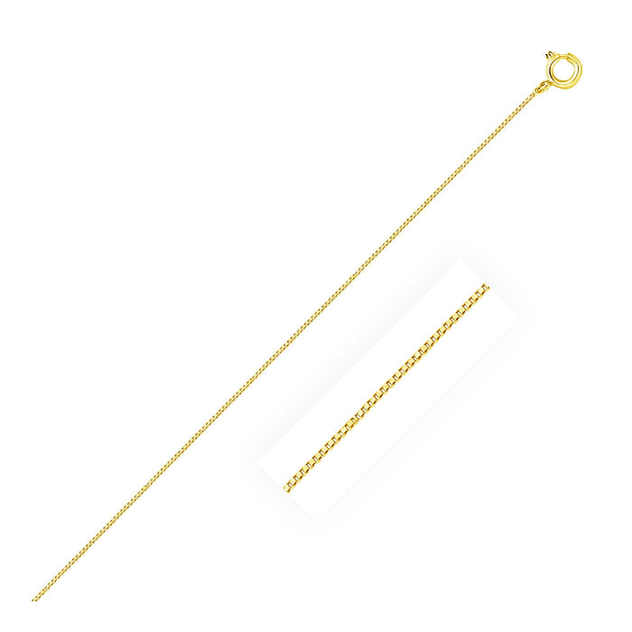 14k Yellow Gold Classic Box Chain 0.45mm.